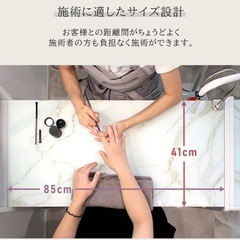 ネイルデスク ネイルテーブル デスク 大理石 大理石調 マーブル セルフネイル ネイルサロン ガラス天板 棚付 可動棚 収納 ディスプレイ ネイル専用  ネイルサロン 作業デスク かわいい おしゃれの画像
