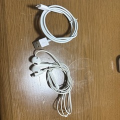 ワイヤレスイヤホン、充電ケーブル、ライトニング有線イヤホンの画像