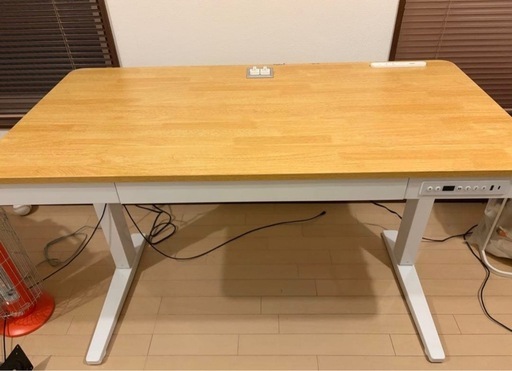 LSTLIFT 電動昇降式デスク 120cm 引き出し付き USB-C ホワイト (bamboo