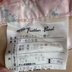 feather rand  ダブル羽毛布団の画像