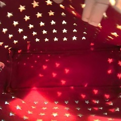 【大人気】トレスター 星抜きトートバッグ 白×赤 激レア配色 スターチャーム付 の画像