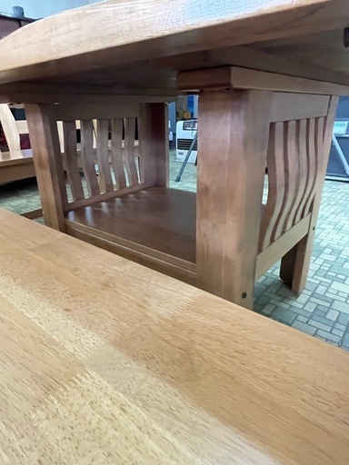 【中古品】ダイニングテーブル　椅子セット　ナチュラル　　配送可