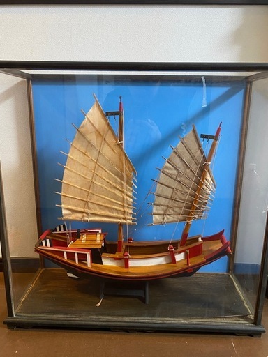 木製 スペイン 船 模型 ガラスケース 付 木製 スペイン 船 模型 ガラス