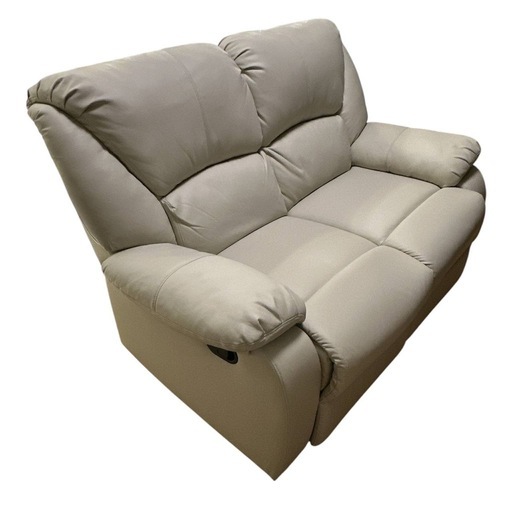 リクライニングソファ 2人掛けカラー：クリーム (きんぐ) 荒川沖の