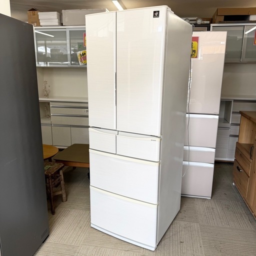 【超美品‼️】シャープ 455Lノンフロン冷凍冷蔵庫 2017年製 自動製氷 プラズマクラスター 節電25 グレー♪