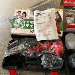 コードレス高圧洗浄機と充電式ハンディーチェンソーセット　未使用の画像