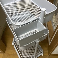 ニトリ　キッチンワゴン　グレーの画像