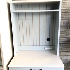 食器棚 キッチン収納 レンジ台 レンジラック 収納棚　 ブルーの画像