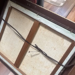  額装 風景画 山と湖の絵／アンティーク調フレーム／インテリアアートの画像