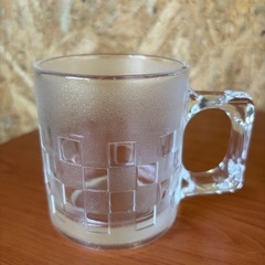 カメイガラス　格子柄ジョッキ　5個の画像