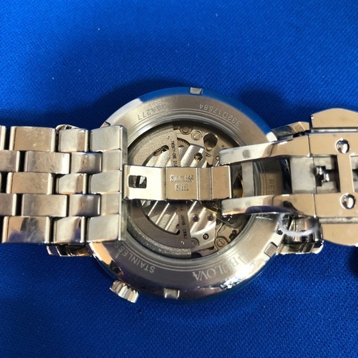 ジモティー割引有★【ジャングルジャングル岸和田店】BULOVA クラシック AT SS 青文字盤 69A277 南大阪 岸和田市 貝塚