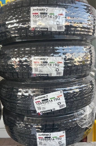 ヨコハマタイヤIG7大特価スタッドレスタイヤ155/65R14、4本セット！