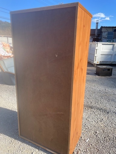 木製ブラウン洋服タンスワードローブハンガーラックチェスト引き出し3