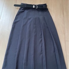 レディースグレー スーツスカート春秋カレッジハイウエストスリムaラインミドル丈の画像