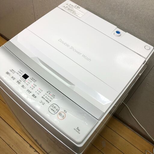 TOSHIBA 東芝 5kg 全自動洗濯機 AW-5GA2 2023年製 Double Shower Wash 一人暮らし 単身 新生活 省スペース 動作確認済み　112944-2-030