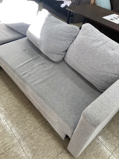 【ジモティー割引で最大15％OFF⭐️】L字ソファー　グレー　布製