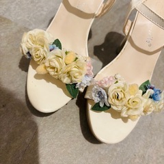 フラワーサンダル　ブライダル　23cmくらいの画像
