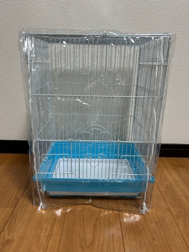 バードパレスマリーン（ブルー）おやすみカバー、ビニールカバー付き　鳥ケージ　文鳥　セキセイインコ　キンカチョウ　十姉妹
