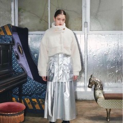 VIOLETTA ヴィオレッタ ボアショートコート ホワイト Fサイズ　新品の画像