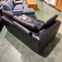 レザーソファ　黒　ブラック　2人掛け　二人掛け　オールレザー　おしゃれ家具の画像