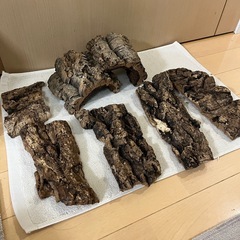 爬虫類などのレイアウト用品　コルクシェルター、コルク板をセットでの画像
