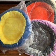 【新品未使用】ペットベッド 円形 パープル×グレー 直径50cm 小型犬・猫用の画像