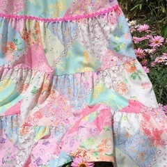 パッチワーク風ロングスカートの画像