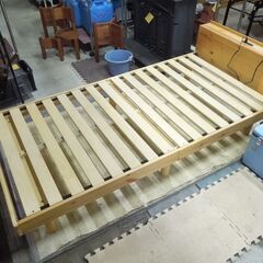 シングルベッド マットレス付き シンプル ナチュラルブラウン 札幌市東区 新道東店の画像