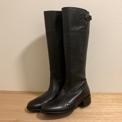 BARCLAY（バークレー）本革ロングブーツ 23cm ブラック 日本製の画像