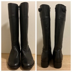 BARCLAY（バークレー）本革ロングブーツ 23cm ブラック 日本製の画像