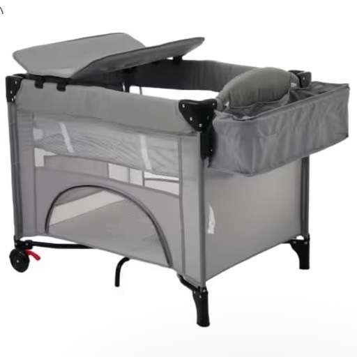 hey3ページ　HDMJ 折りたたみ式グレーのベビーベッド ベビーベット【グレー】 hey3ページ HDMJ 折りたたみ式グレーのベビー