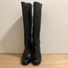 PEPEROSA 本革ロングブーツ 37(23.5-24cm) ブラック イタリア製の画像