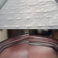 無垢材ベッドフレーム Kingsdown マットレス セット　セミダブル　レトロの画像