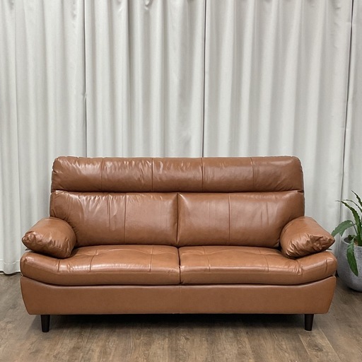 KA-38【新入荷　アウトレット品】アルゴBR 本革　ワイド２シーターソファ　ブラウン