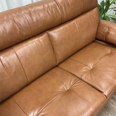 KA-38【新入荷　アウトレット品】アルゴBR 本革　ワイド２シーターソファ　ブラウンの画像