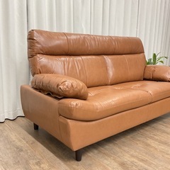 KA-38【新入荷　アウトレット品】アルゴBR 本革　ワイド２シーターソファ　ブラウンの画像