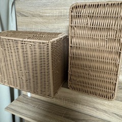 3COINS 洗えるPPラタンブレッドボックス／KITINTO収納ボックス　スリーコインズ2点セットの画像