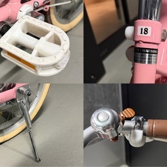 美品　自転車　18インチ　ピンク　女の子　子供　小学生　キッズ　アサヒサイクル　自転車安全基準BAA適合モデルの画像