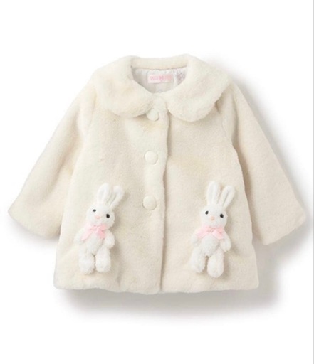 定価28,380円【完売品！レア！】mezzo piano／うさぎぬいぐるみつきフェイクファーコート