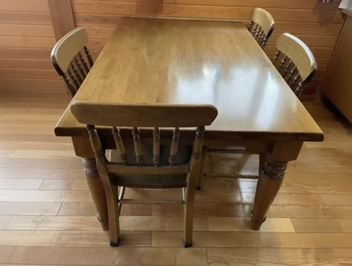 高級品　80万円品　木製ダイニングテーブルとベンチセット　