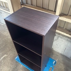 3段オープンラック　ダークブラウン　R-012の画像