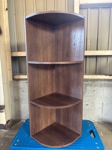 3段 コーナーシェルフ ダークブラウンR-013 (エコマートshop) 栂・美木