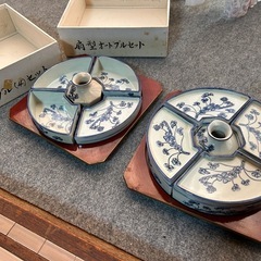 空家整理 レトロ　ガラス皿　オードブル皿　小皿　丸コンロ　いろり鍋 食器等　まとめて　中古　ジャンクの画像