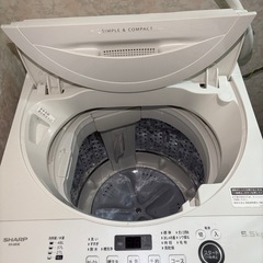 シャープ 洗濯機 5.5kg ES-GE5E-W（2021年製）引き取り限定の画像