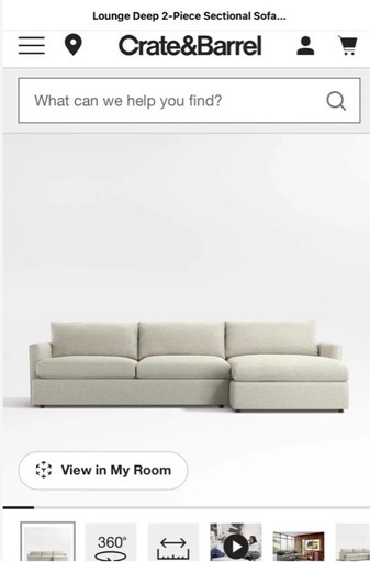 Crate & Barrel ラウンジソファ
