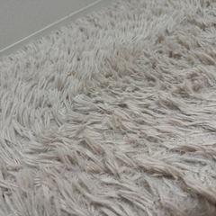 シャギーラグ　クリーム色　130cm×190cmの画像