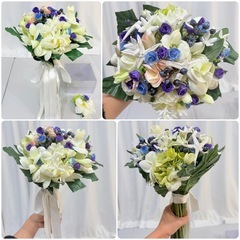 前撮り　ブーケ　ウェディングベール　花冠など小物セットの画像