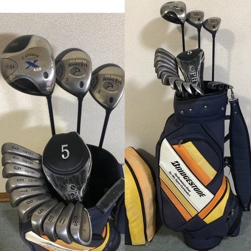 【希望者多い場合は抽選です】高級品 豪華14本セット キャロウェイ ホンマ ブリヂストン 初心者にもオススメ バランスよく打ちやすい！フレックスR 標準的男性  完璧に揃ったゴルフセット フルセット すぐにコースに行く事も可能です！