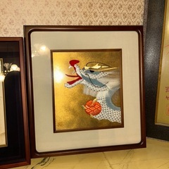 アート　押絵 刺繍絵 色紙人形 美術 額縁の画像