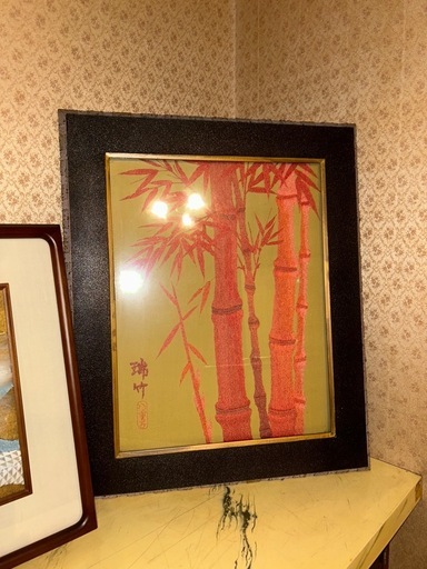 お宝品　レア　時代物　色紙　カブ　絵画　美術品　ア-ト　インテリア アート押絵 刺繍絵 色紙人形 美術 額縁 (珪) 倉敷のインテリア雑貨